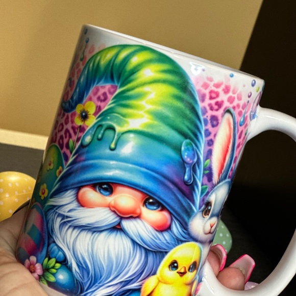 Hand Crafted Easter Gnome Sublimated 15oz Mug - Picture 3 of 5